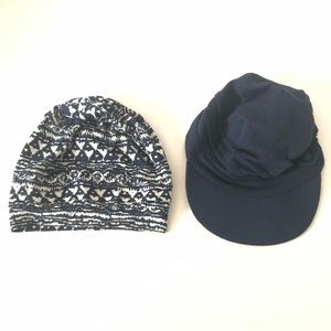 Bundle of 2 Hats, Soft Bamboo Beanie and Navy Button Cap
